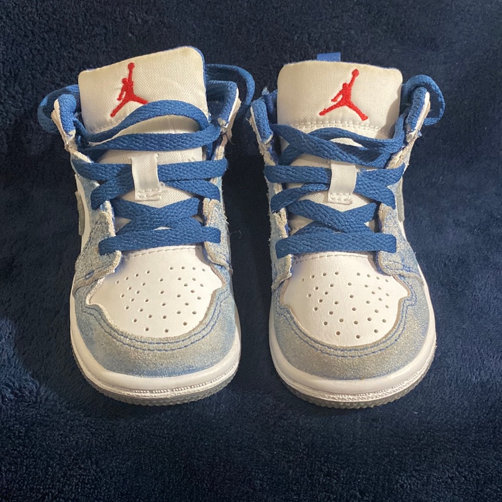 🔥Air Jordan 1 Mid SE TD 'French Blue' Sneaker- Size: 5C, Toddler🔥